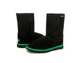 Black With a Twist Fluoro UggBoots UGG Boots -Aussie Sheepskin Made In Australia. 7 Colours to Choose - HappyGreenStore