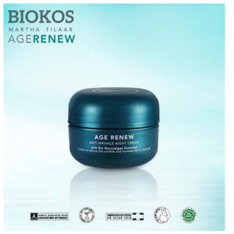 NEW BIOKOS Age Renew Anti Aging Anti Wrinkle Moisturizer Face Night Cream Reduce Wrinkle Line Bio Microalgae Extract SALE GO