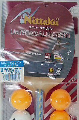 Nittaku Universal Ribbon Japanese Penhold 1500 Racket/Paddle/Bat Table Tennis - HappyGreenStore
