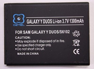 Samsung Galaxy Y Duos S6102 battery GT-S6102 - 1300 mAH Sealed + 1 Year Warranty - HappyGreenStore
