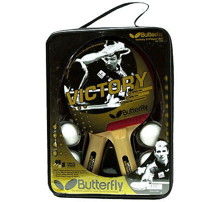 Butterfly Victory 2 Players Set Racket Table Tennis Ping Pong (2 Bats +4 Balls ) - HappyGreenStore