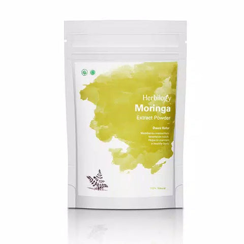 Herbal 100% Natural Nature Herbilogy Herbilogy Moringa (Daun Kelor) Extract Powder 100g Original No Soya - HappyGreenStore