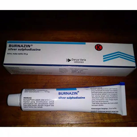 NEW BURNAZIN cream Silver Sulfadiazine Treat All Stages of Burns Thermal Burn GO - HappyGreenStore
