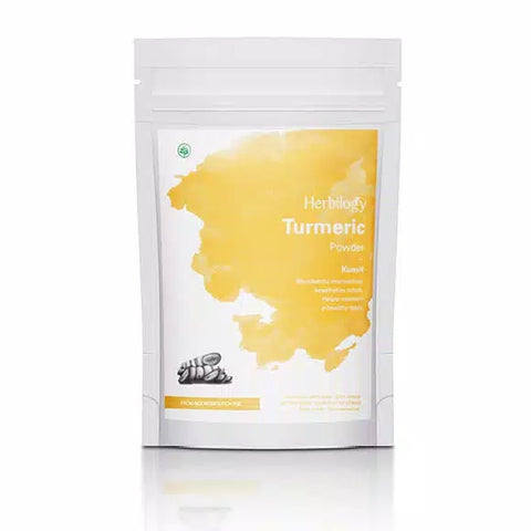 Herbal 100% Natural Nature Herbilogy Herbilogy Turmeric (Kunyit) Powder 100g Extract Powder Original No Soya - HappyGreenStore