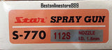 Star S-770 Spray Gun Pro series (GUN ONLY) Gravity/Suction Paint 1.5/1.7/2/2.5mm - HappyGreenStore