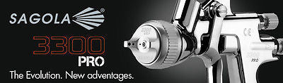 Sagola 3300 Pro EVO Gravity  1.3/1.4 Spray Gun Professional Series  +Plastic Cup - HappyGreenStore