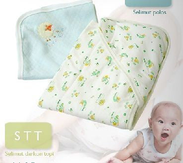 Fluffy Baby Swaddle Blanket Quilt Newborn Wrap with Head Cover Cap - Cute design - HappyGreenStore