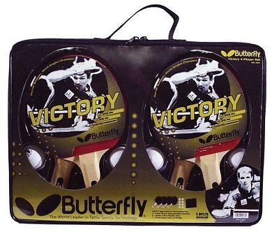 Butterfly Victory 4 Player Set Racket Table Tennis Ping Pong (4 Bats + 8 Balls ) - HappyGreenStore